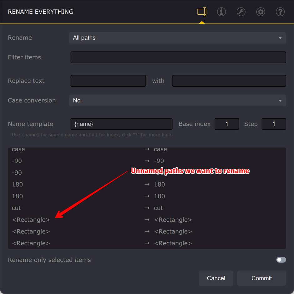 Переименование безымянных контуров в Ai Toolbox