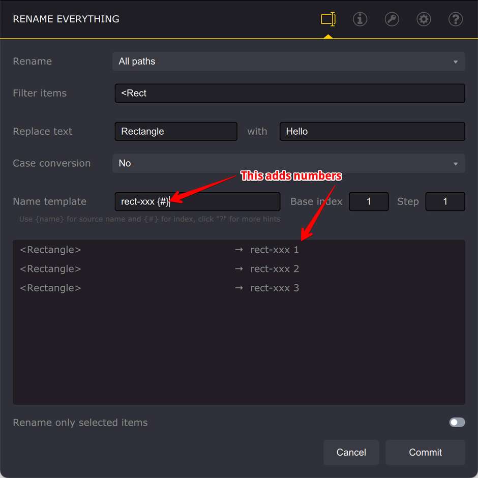 Автоматическая нумерация элементов в Ai Toolbox