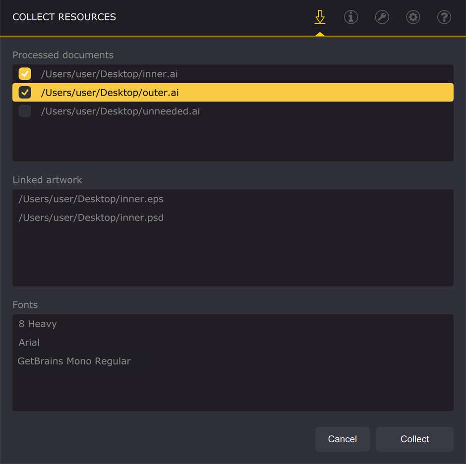 Упаковка нескольких файлов в Adobe Illustrator