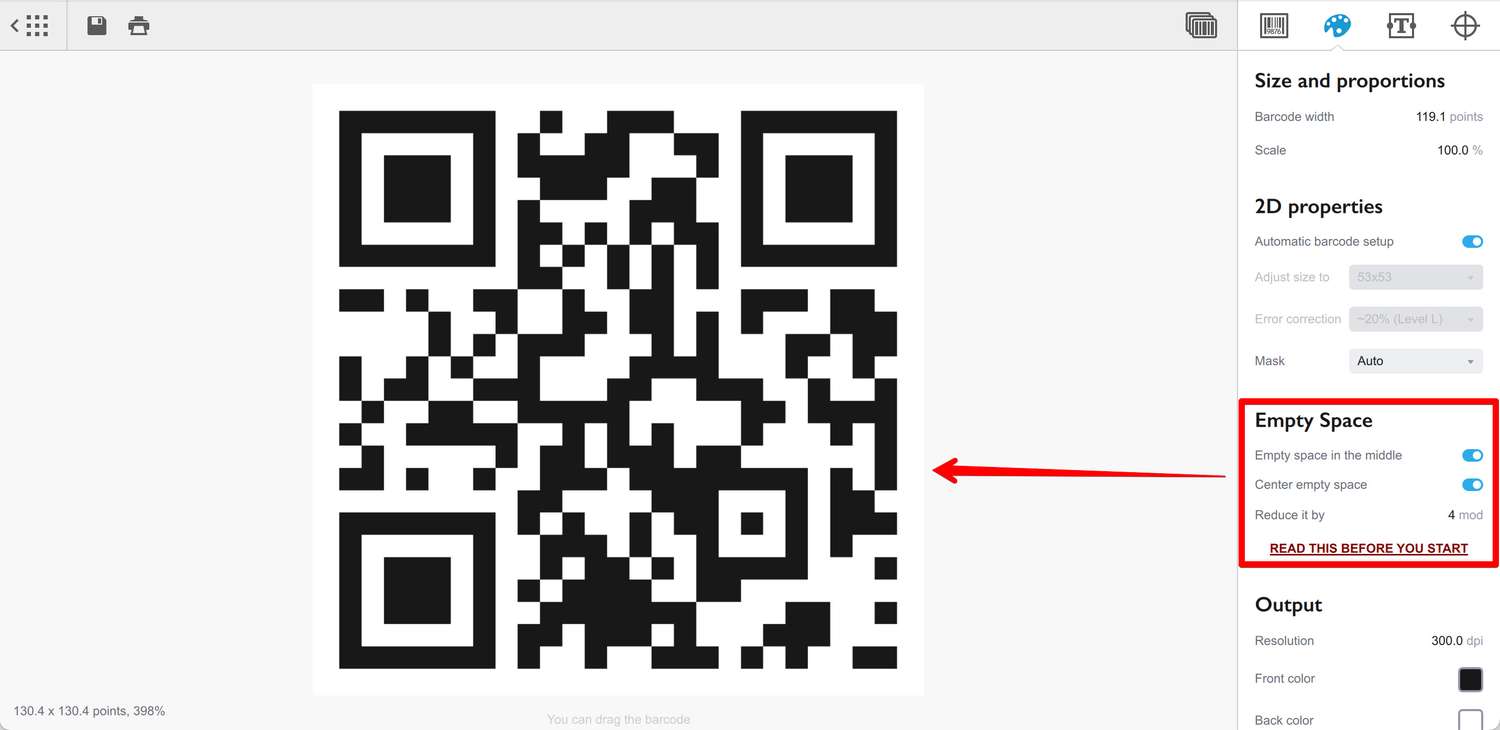 Попытка добавить изображение в QR-код