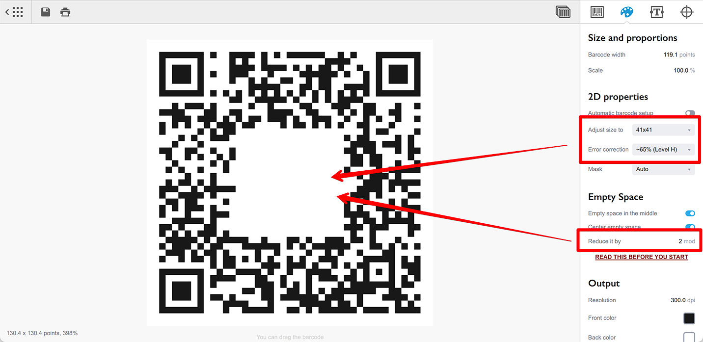 QR-код с изображением, настроенный для лёгкого сканирования