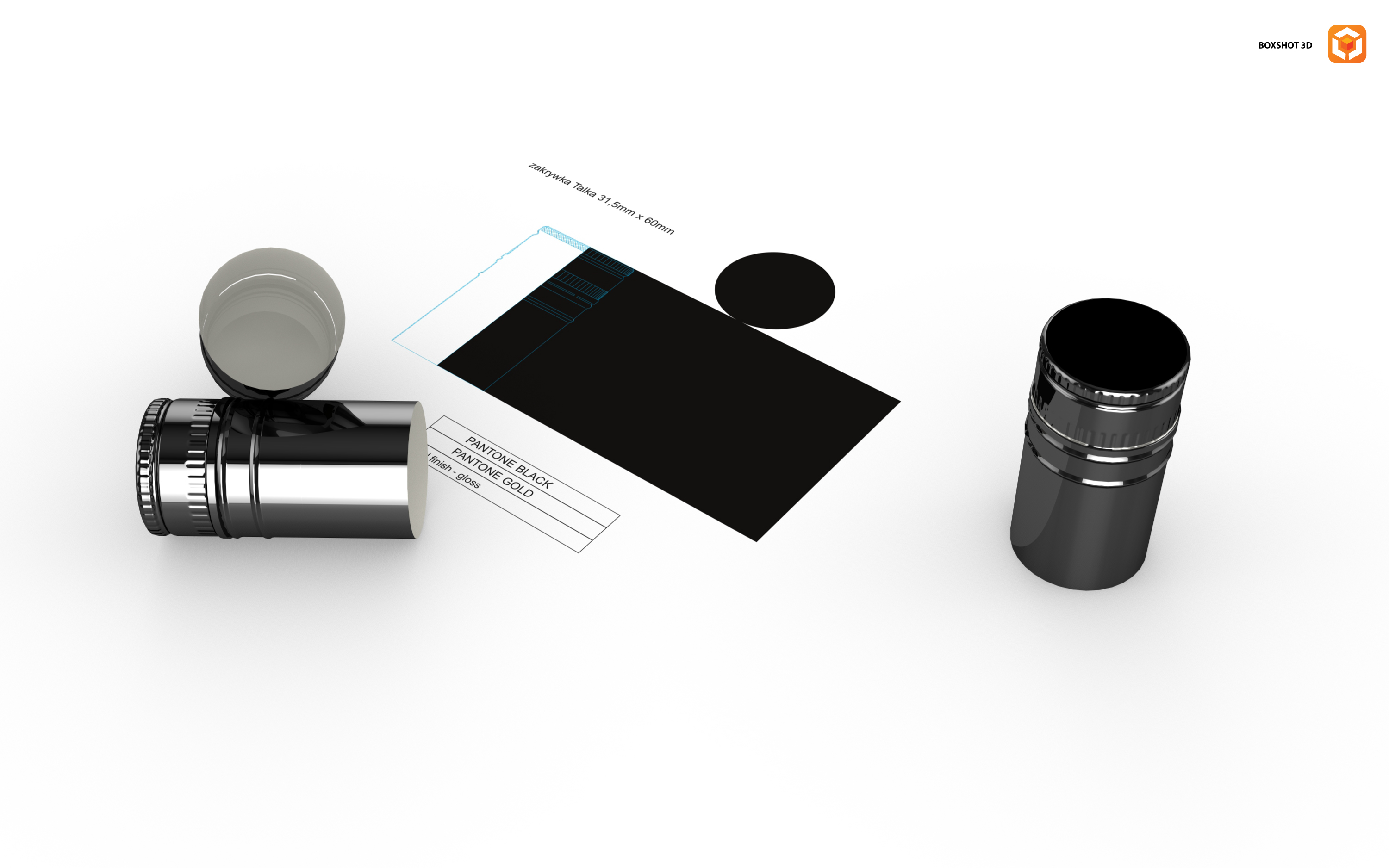Caps made and rendered in Boxshot