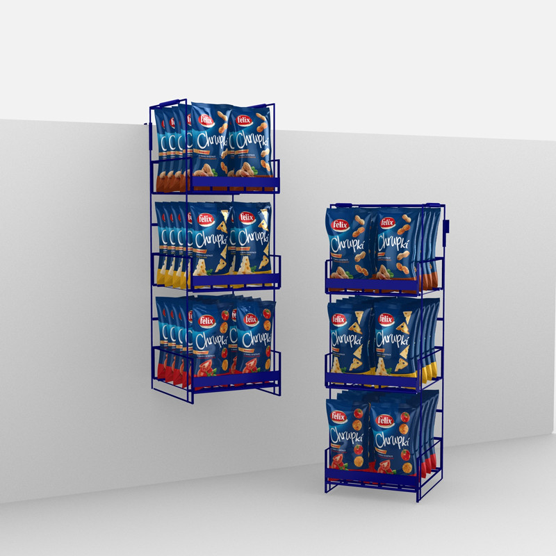 Two-display stand with flexible bags - point of sale mockup