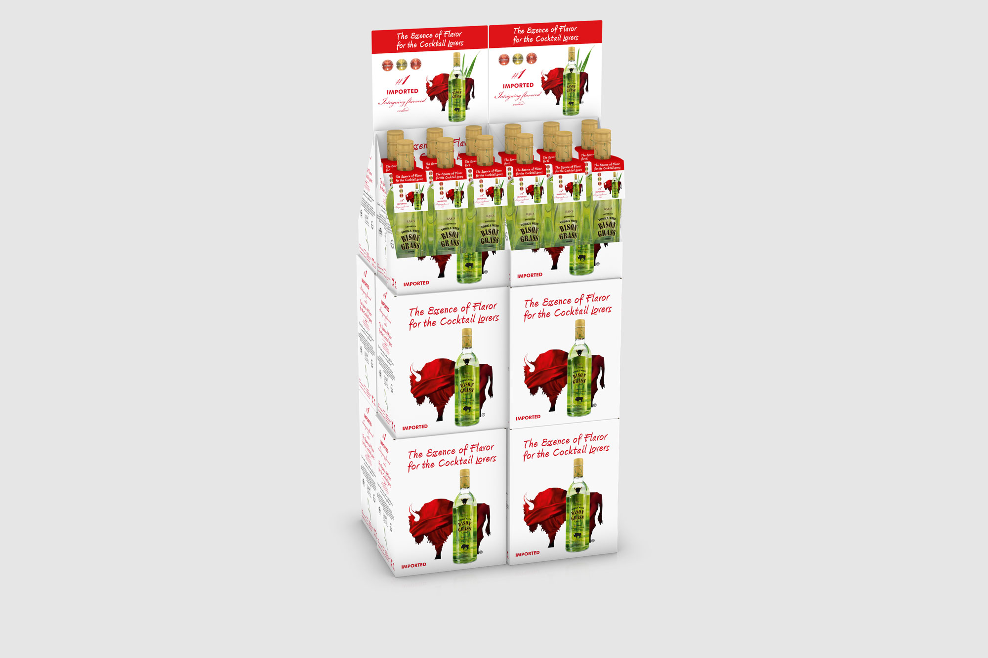 Boxes with bottles made and rendered in Boxshot