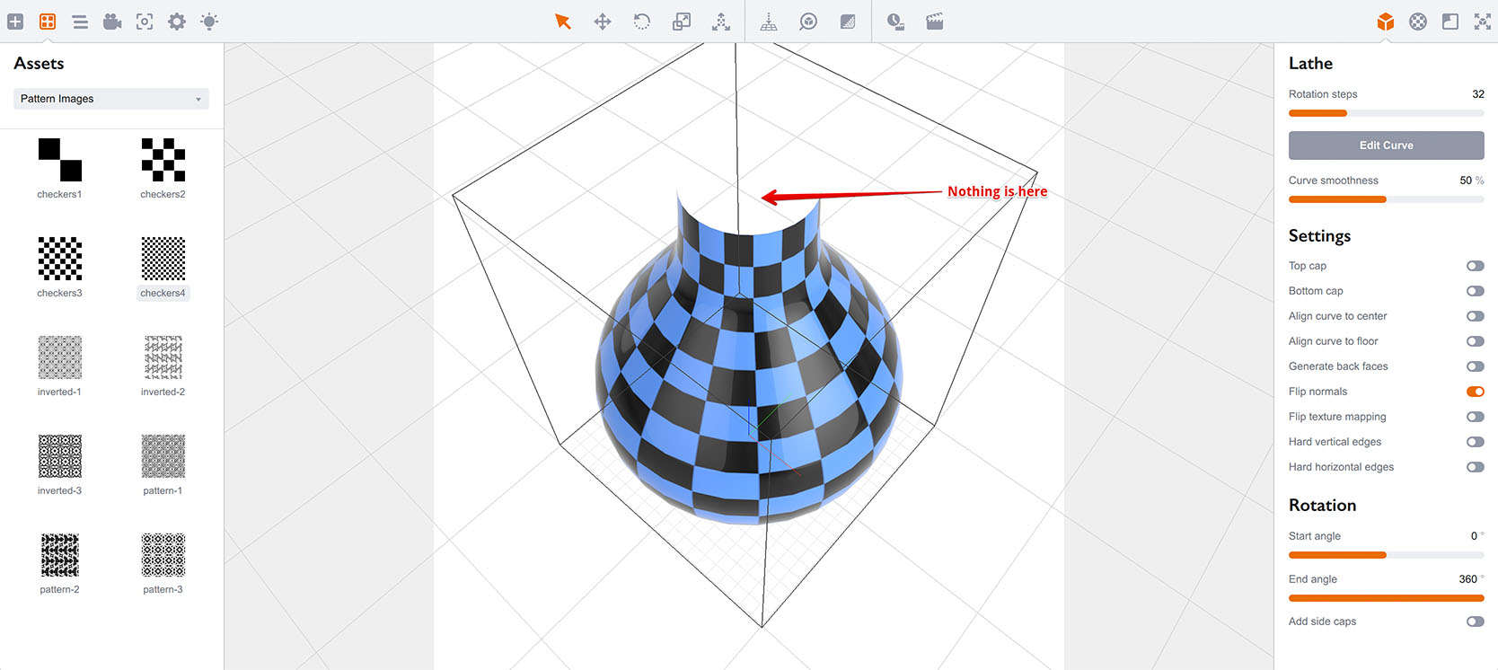 3D-модель прозрачна изнутри