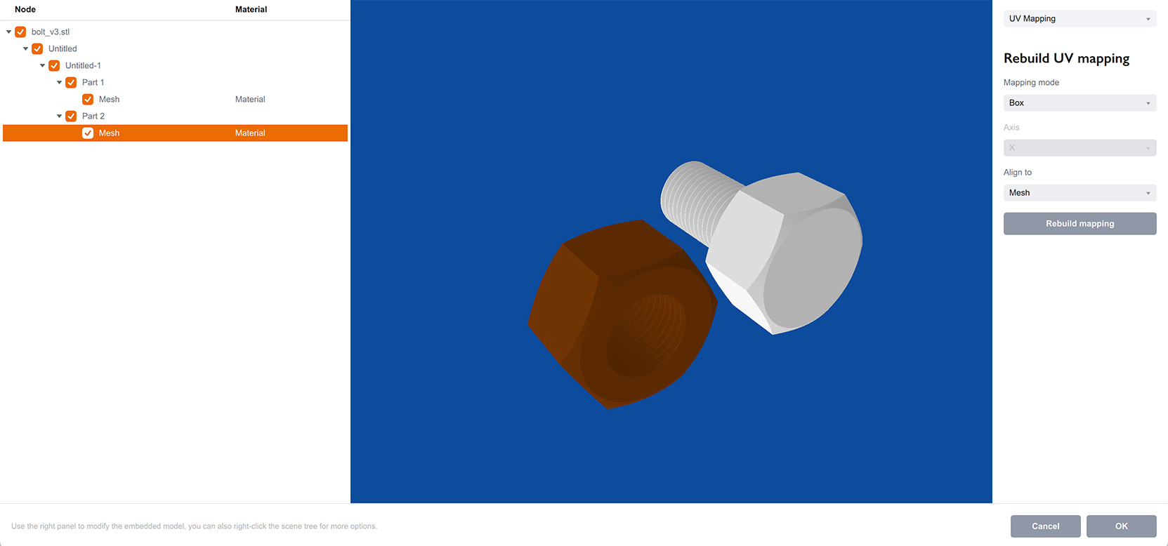 Режим UV Mapping в редакторе моделей