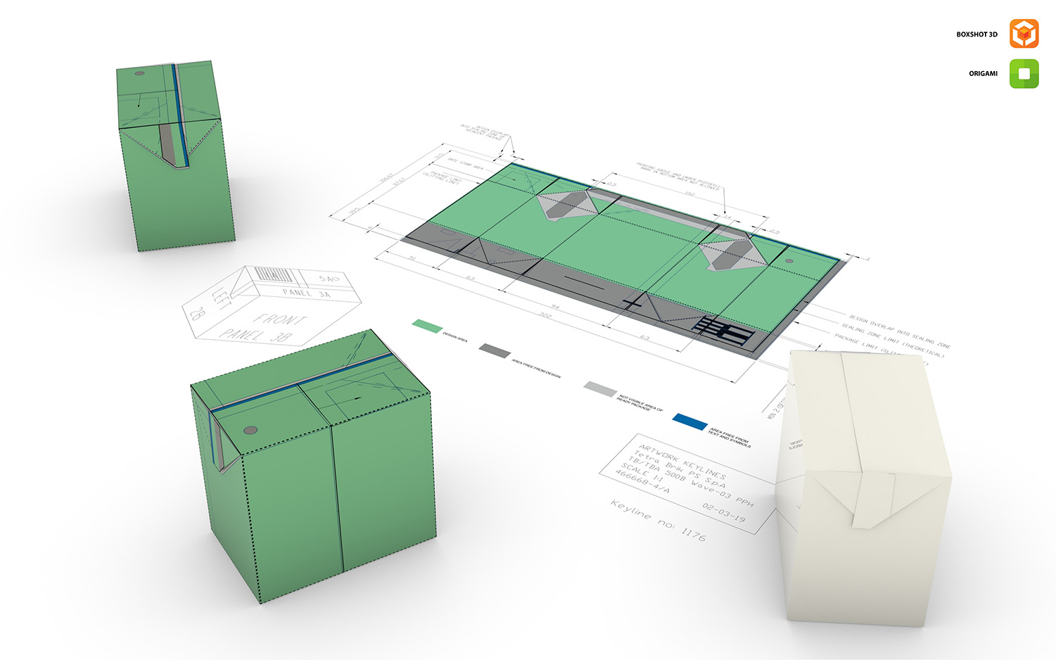 Пакет Tetra Pak 'Brik', созданный в Origami
