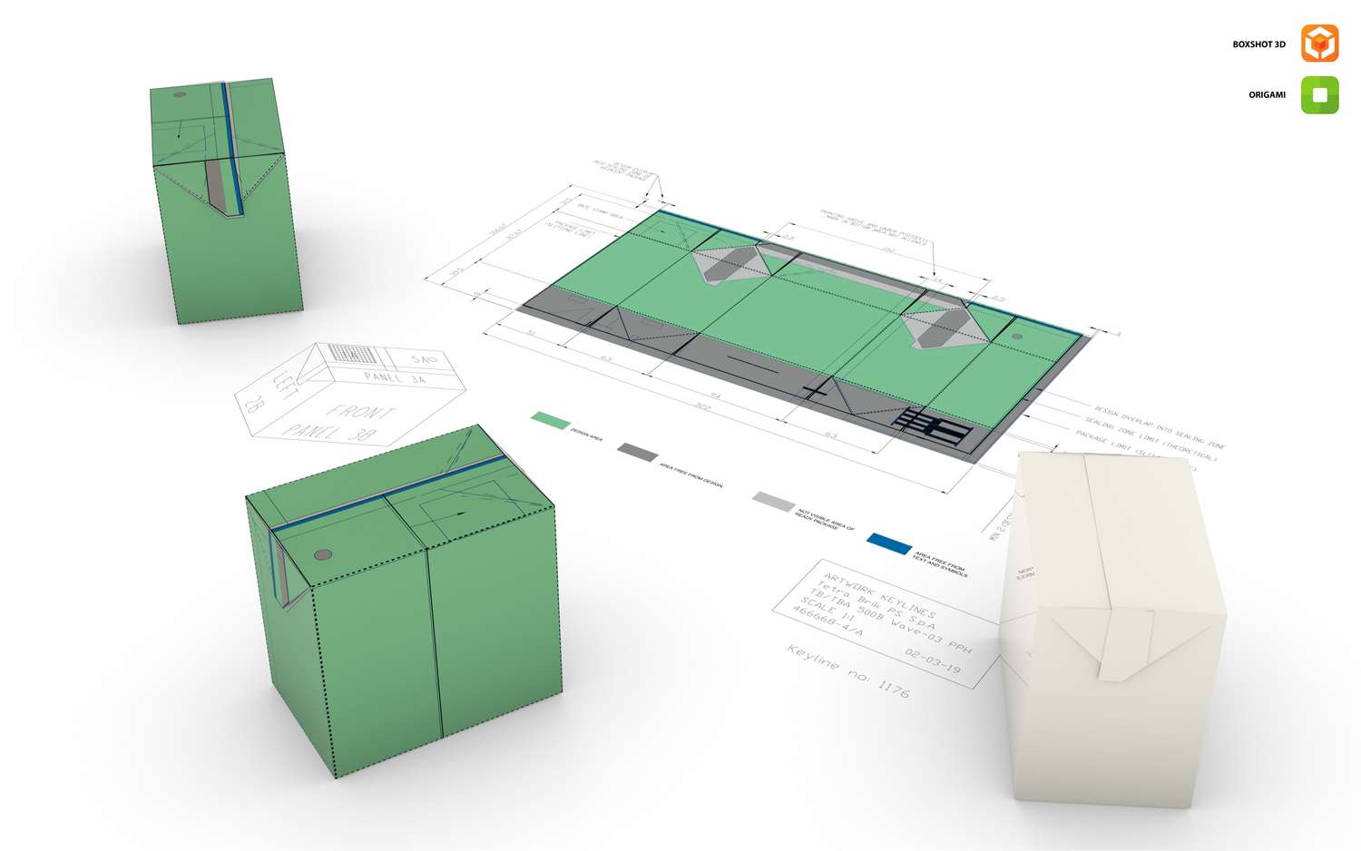 Пакет Tetra Pak 'Brik', созданный в Origami