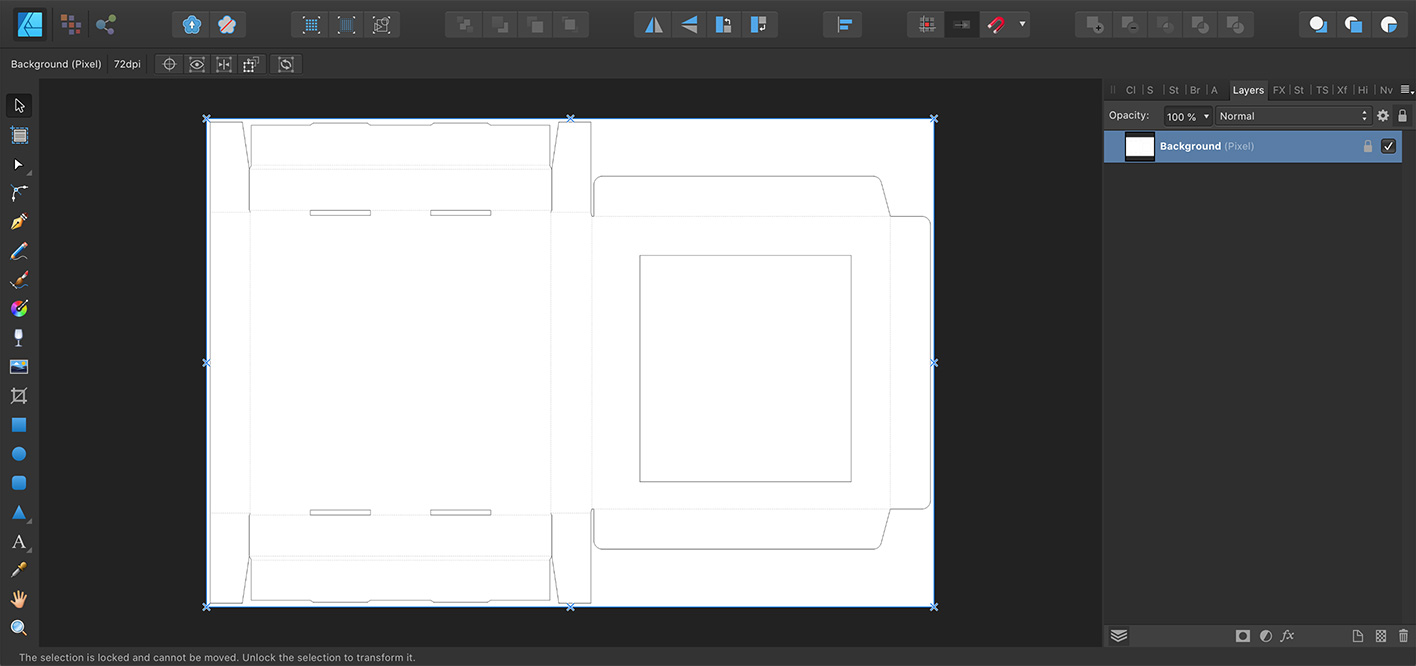 Редактирование изображения развёртки в Affinity Designer