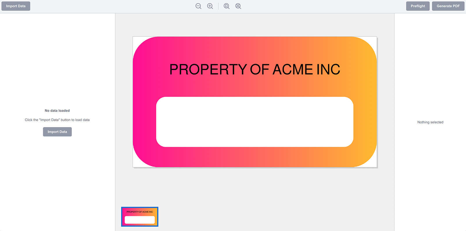 Ticket Wizard с загруженным образцом PDF