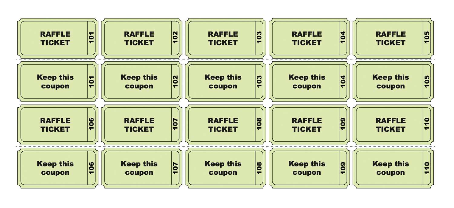 PDF-файл с лотерейными билетами, созданными в Ticket Wizard
