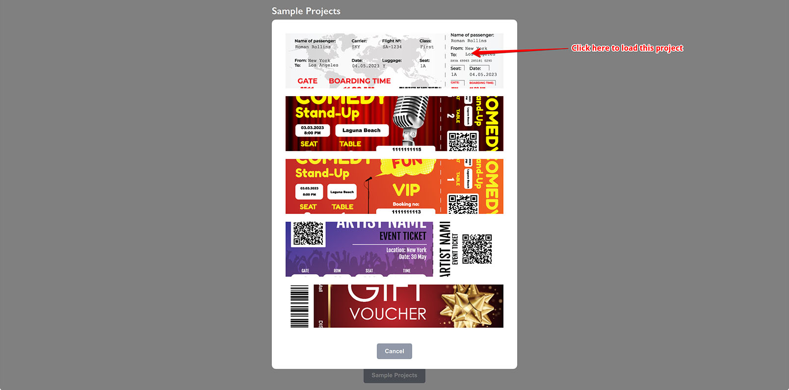 Образцы проектов Ticket Wizard